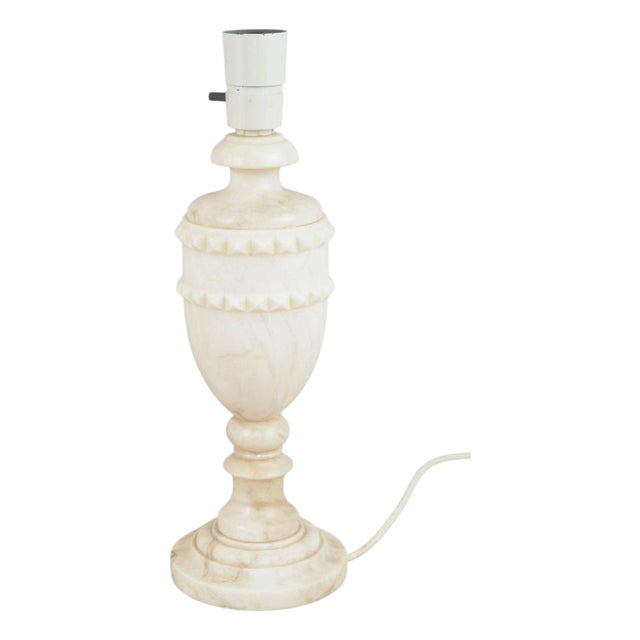 Vintage Table Lamp in White Marble, Italy, 1970s For Sale