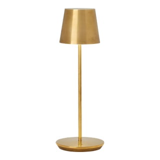 Sean Lavin by Visual Comfort Modern Nevis Cordless/Rechargeable Table Lamp in Natural Brass For Sale
