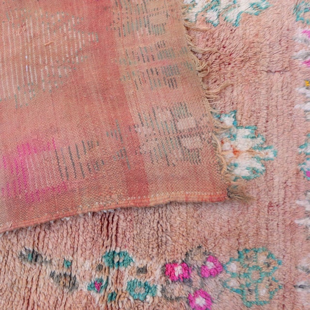 Moroccan Handwoven Tribal Rug - 4'8" X 9'3" Ft For Sale In Cleveland - Image 6 of 7