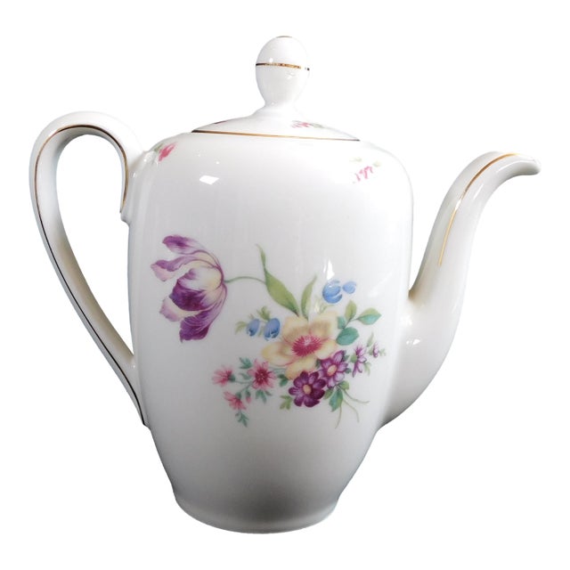 1950s Johann Haviland White Floral Teapot For Sale