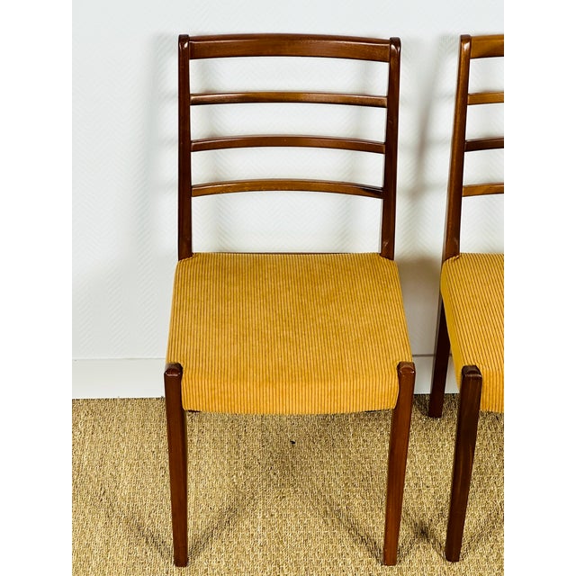 Scandinavian Teak and Corduroy Dining Chairs, 1960, Set of 3 For Sale - Image 15 of 18