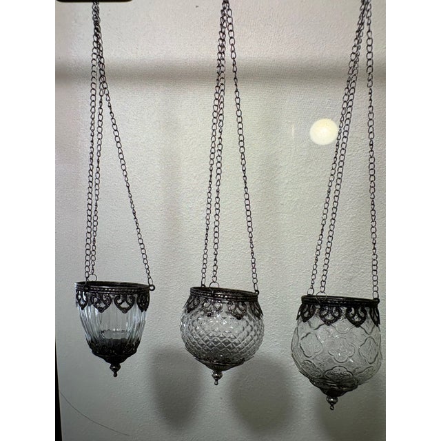 1970s 1970s Three Moroccan Style Hanging Candle Holders For Sale - Image 5 of 5