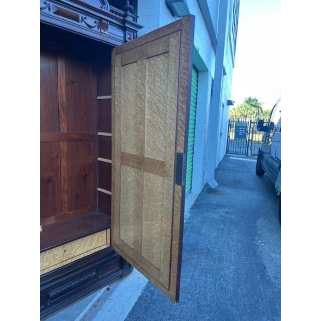 Late 19th Century Rosewood Antique French Louis XV Rococo Mirrored Armoire For Sale - Image 5 of 12
