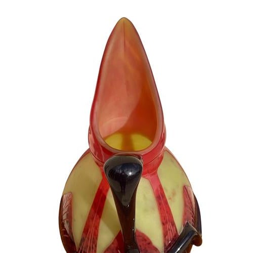 Gold Spiral Jug in French Glass by Charles Schneider For Sale - Image 8 of 12