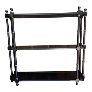 20th Century Hollywood Regency Painted Faux Bamboo Hanging Wall Shelf For Sale