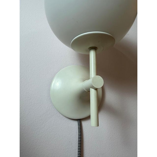 Metal White Opal Glass Wall Lamp by Max Bill for Temde For Sale - Image 7 of 11