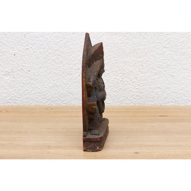 Carved & Painted Tibetan Wrathful Deity Sculpture For Sale - Image 4 of 8