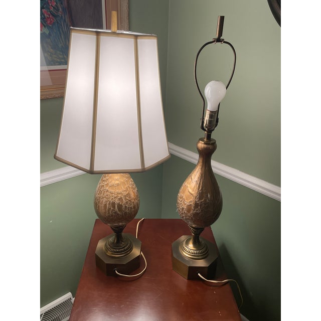 Vintage Mid-Century Modern Crackled "Genie Bottle" or "Moorish" Style. - a Pair For Sale - Image 11 of 16