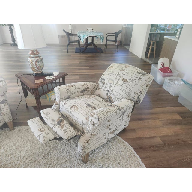 Transitional Recliners (Matched Pair) by Synergy Home Furnishings With Push Through Three Way Arm For Sale - Image 3 of 3