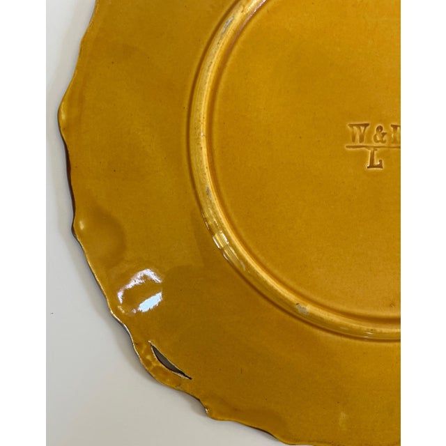 Antique 19thC Wedgwood & Bentley Majolica Plate Green & Goldenrod W ...