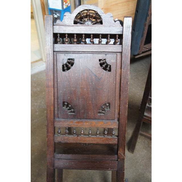 Antique 19th Century French Breton Brittany Figural Carved Chestnut Dining Chairs - Set of 6 For Sale - Image 11 of 12