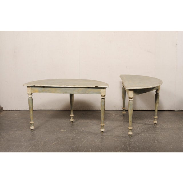 Swedish Antique Painted Demi-Lune Tables - A Pair For Sale - Image 13 of 13