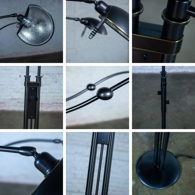Late 20th Century Postmodern Floor Lamp Model 2505 by Holtkotter Leuchten Twin Arm Black Metal For Sale - Image 13 of 18