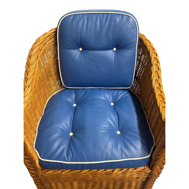 Wood 6 Vintage McGuire Wicker Chairs For Sale - Image 7 of 11