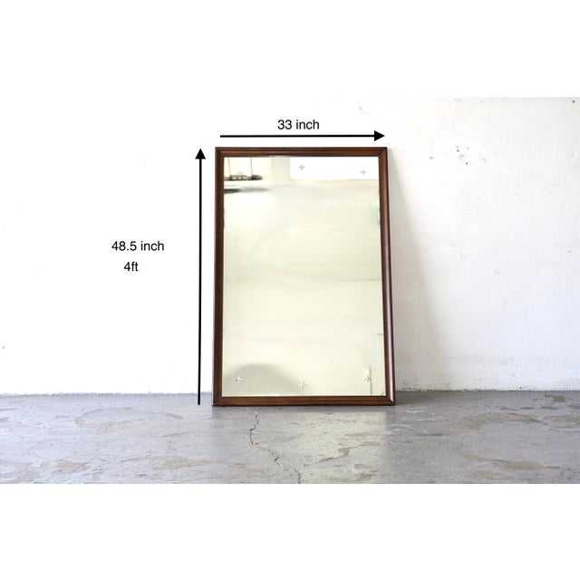 Mid-Century Modern Broyhill Saga Mid-Century Walnut Mirror With Etched Star Details For Sale - Image 3 of 9