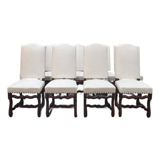 1920s Set of Eight Os De Mouton French Walnut Chairs For Sale