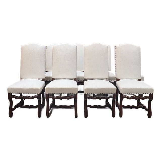1920s Set of Eight Os De Mouton French Walnut Chairs For Sale