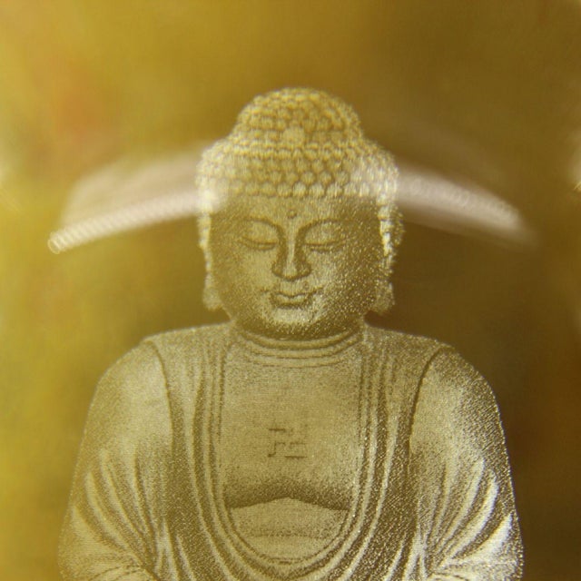 Late 19th Century Buddhist Relic Sphere With Buddha, 1562g, Yellow Crystal Ball For Sale In Los Angeles - Image 6 of 9