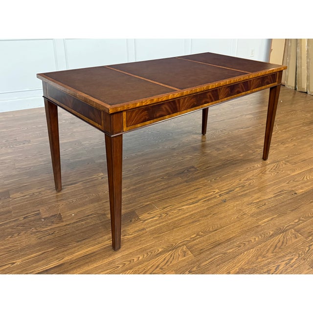 Hepplewhite Mahogany Writing Desk by Leighton Hall - Showroom Sample For Sale - Image 13 of 18