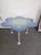 1990s Vintage Glas Italia Blue Daisy Flower Glass Table For Sale - Image 9 of 10