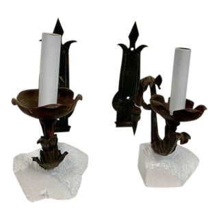 Vintage Spanish Swing Arm Hand Forged Spanish Sconces - Pair For Sale