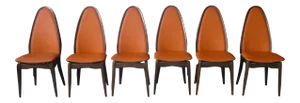 1960s Mid Century Modern Mandarin Orange Stakmore Folding Chairs - Set of 6