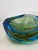 This 1960s Murano Sommerso glass bowl combines vivid azure blue and chartreuse green within a substantial faceted...