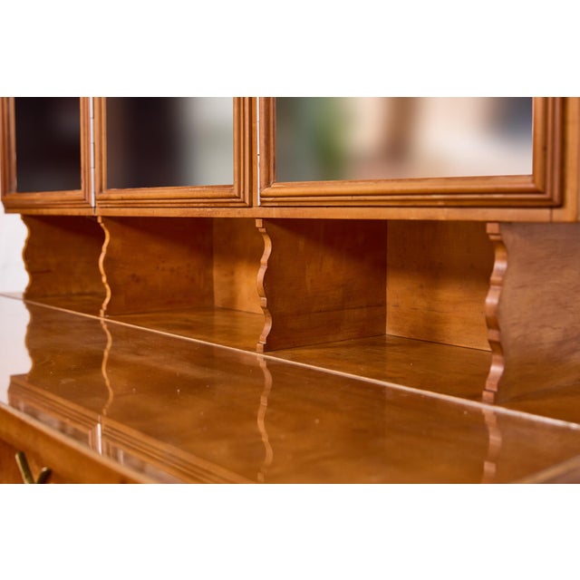 Josef Frank Vanity Table in Cherrywood with Brass Nautical Pulls by Josef Frank, Vienna, Austria, 1930s For Sale - Image 4 of 18