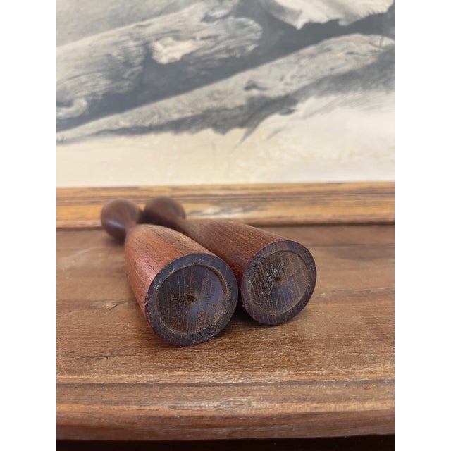 Vintage Pair of Mid Century Modern Atomic Decorative Candle Stick Holder For Sale - Image 9 of 9