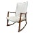 Milo Baughman Style MCM in White Faux Leather Rocking Chair For Sale
