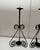 Black Vintage Monumental Mid Century Abstract Modern Black Iron Candle Holders, a Pair For Sale - Image 8 of 12