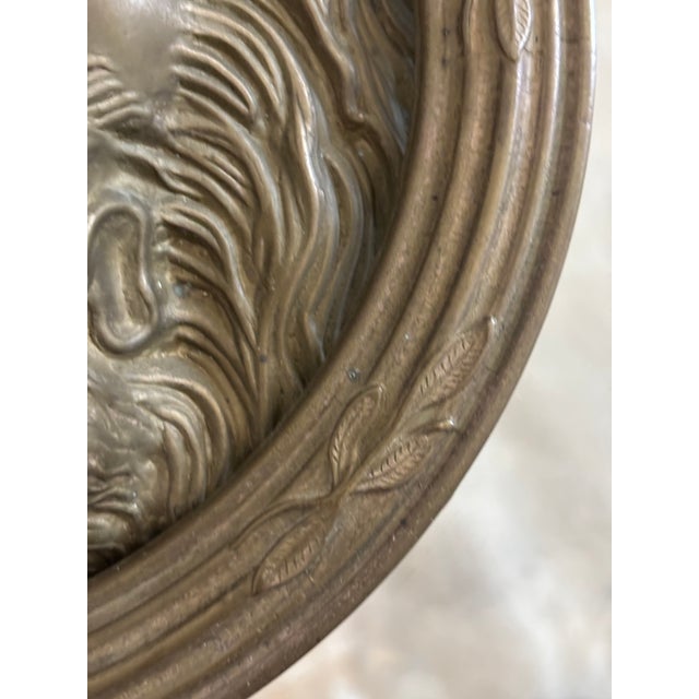 Metal Antique Parisian Style Round Lion's Mask Door Knocker / Lion's Head Door Knocker For Sale - Image 7 of 12