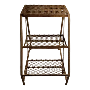 1940s Vintage Industrial Iron Step Ladder