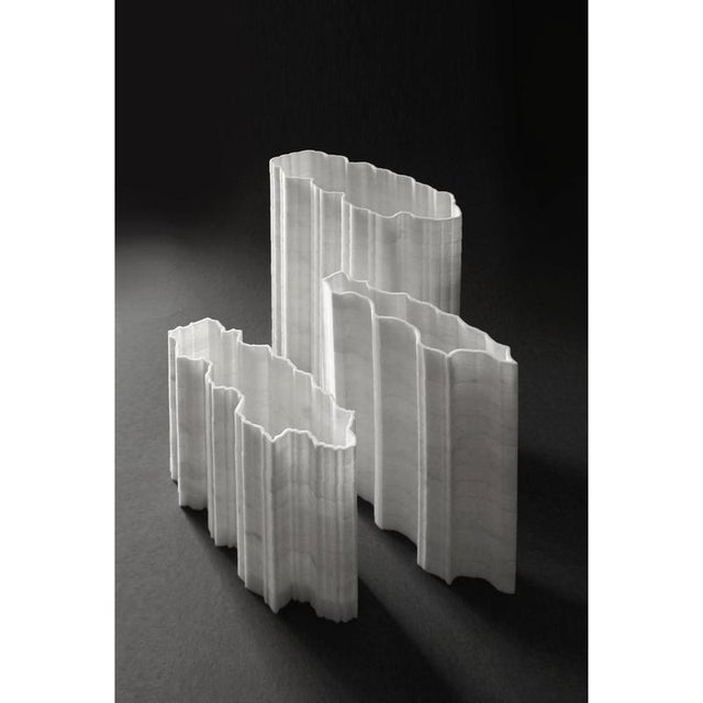 Stripes A3 Decorative Vase in Statuario Marble by Bufalini Marmi For Sale - Image 10 of 17