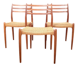Model 78 Chairs by Neils O. Møller for JL Møllers Møbelfabrik, Denmark, 1960s, Set of 3