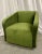 Pair Green Velvet Swivel Chairs For Sale In New York - Image 6 of 9