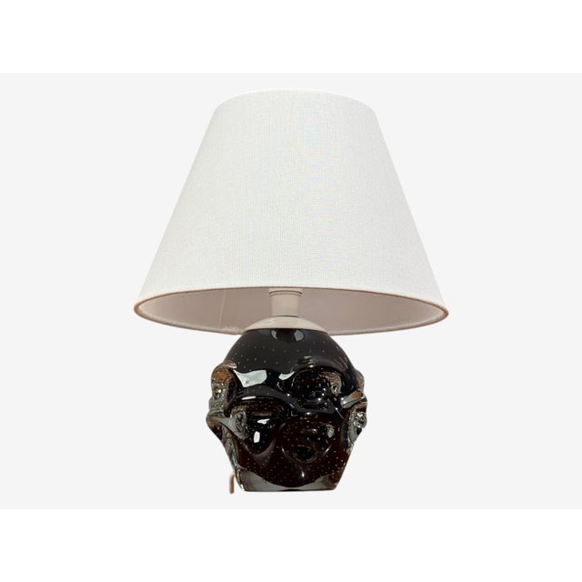 Kosta, Small Table Lamp, Black Glass, Sweden, 1950s For Sale - Image 4 of 9