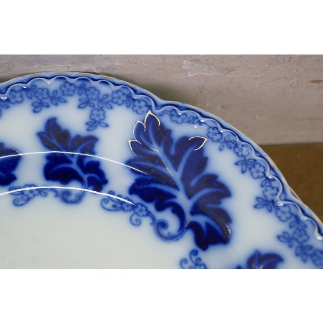 Late 19th Century 20 Pc Antique English Johnson Bros Normandy Flow Blue Porcelain Dinnerware For Sale - Image 5 of 17