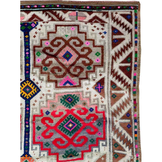 Rustic Galerie Shabab Collection Mid-20th Century Turkish Anatolian Wide Gallery Runner For Sale - Image 3 of 10