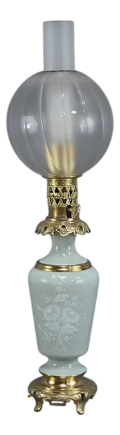 Napoleon III Electrified Celadon Oil Lamp