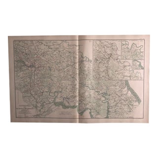 1893 Cowles Civil War Map of Vicinity of Richmond to the York River For Sale