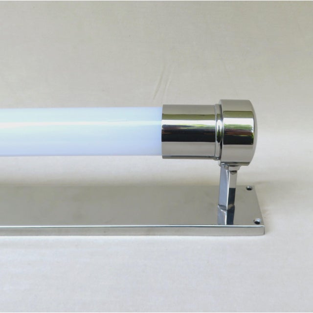 Bauhaus Machine Age Chrome-Plated Wall Lights with Festoon Bulbs, 1920s, Set of 2 For Sale - Image 6 of 16