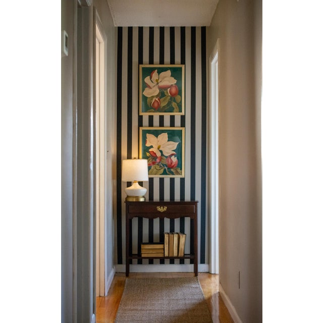 Shabby Chic 1940s Framed Magnolia Screengraph Prints - A Pair For Sale - Image 3 of 12