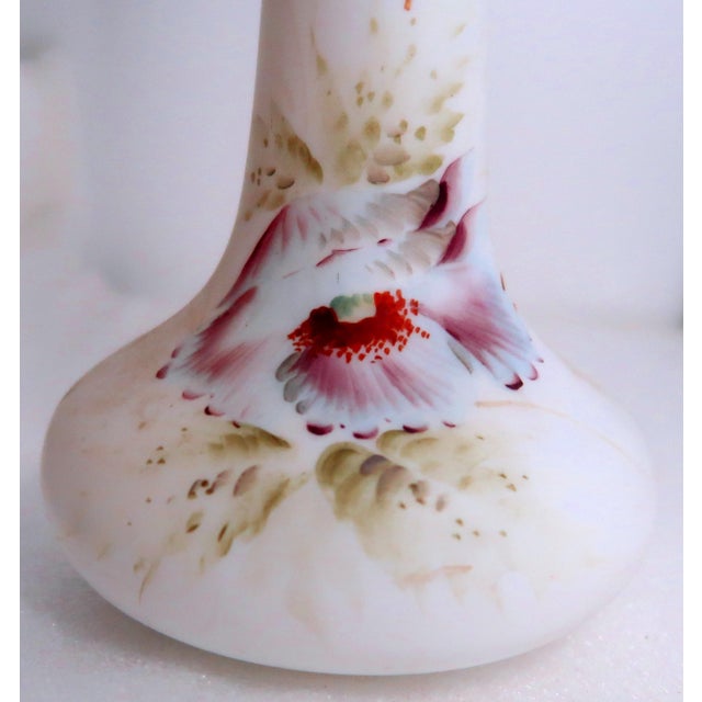 Traditional Lovely Tall Vintage Hand-Painted Porcelain Vase For Sale - Image 3 of 18
