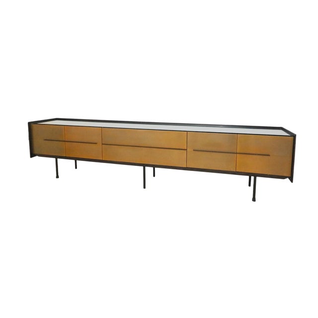 Contemporary Bespoke Contemporary Brass and Ash 118" Cantilever Sideboard by Ebony Curated For Sale - Image 3 of 11