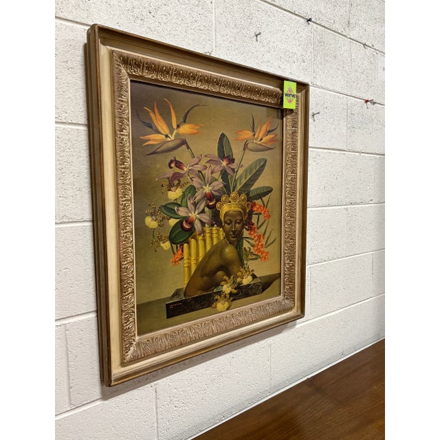 Shabby Chic Cosmo De Salvo “Bali Beauties” Lithograpgh Print For Sale - Image 3 of 8