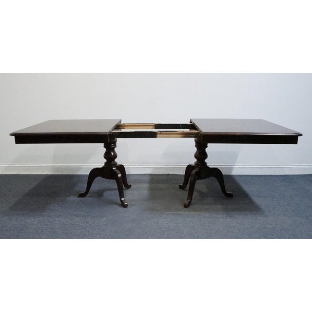 Late 20th Century Kincaid Furniture Cherry Mountain III Solid Cherry Traditional Style 95" Double Pedestal Dining Table 81-057 For Sale - Image 5 of 10