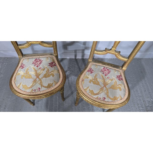 Late 19th Century French Boudoir Chairs, 1880, Set of 2 For Sale - Image 5 of 9