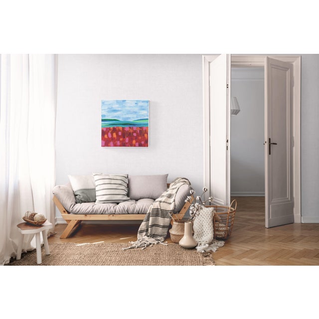 Original abstract acrylic landscape on canvas, signed to verso. Gorgeous saturated colors. Beautiful layering and variety...