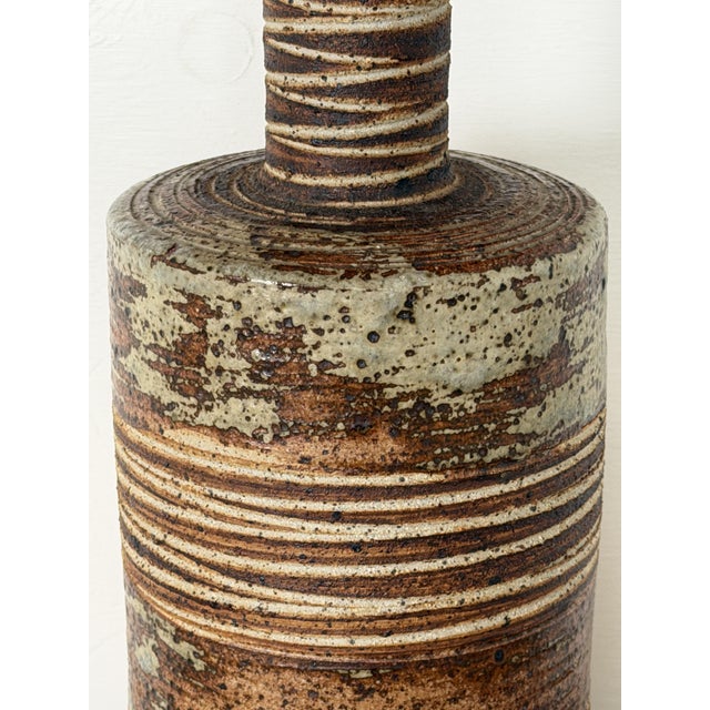 Mid 20th Century Table Lamp in Partially Glazed Stoneware by Tue Poulsen, Denmark, 1960s For Sale - Image 5 of 8